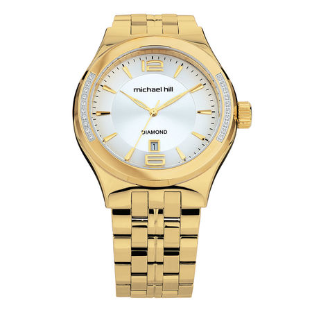 Men’s Watch With Diamonds In Gold Tone Stainless Steel