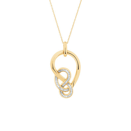 Large Knots Pendant With 1/5 Carat Tw Of Diamonds In 10kt Yellow Gold