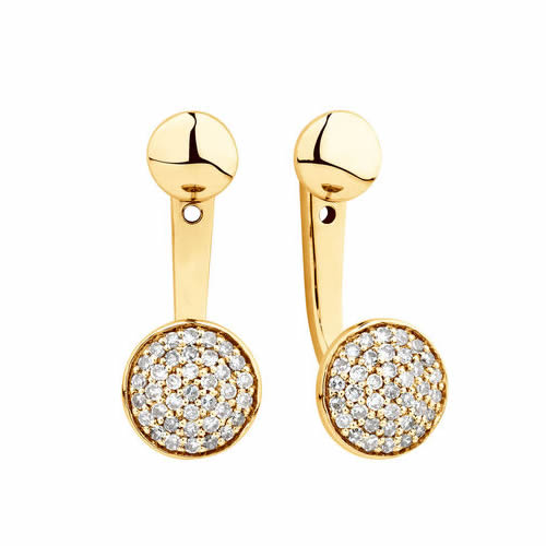 Stud & Enhancer Earrings With 1/5 Carat Tw Of Diamonds In 10kt Yellow Gold