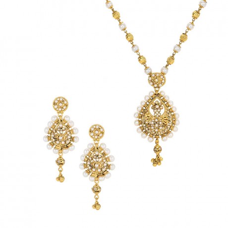 Polki Pendant Chain Necklace