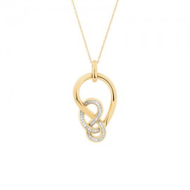 Large Knots Pendant With 1/5 Carat Tw Of Diamonds In 10kt Yellow Gold