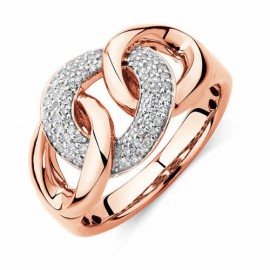 Link Ring With 1/4 Carat Tw Of Diamonds In 10kt Rose Gold