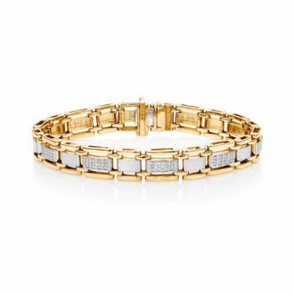 Men’s Bracelet With 1/2 Carat Tw Of Diamonds In 10kt Yellow Gold